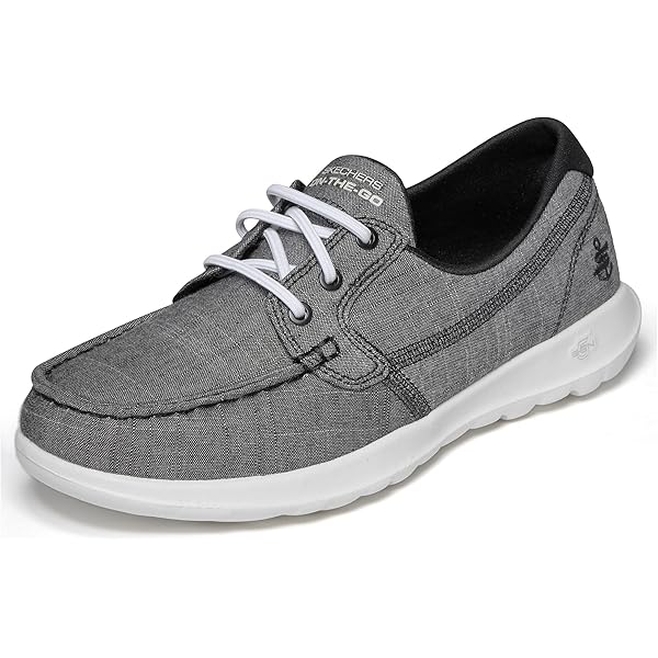 Amazon.com | ON-The-GO Flex Linen Boat Shoe Black/White | Loafers